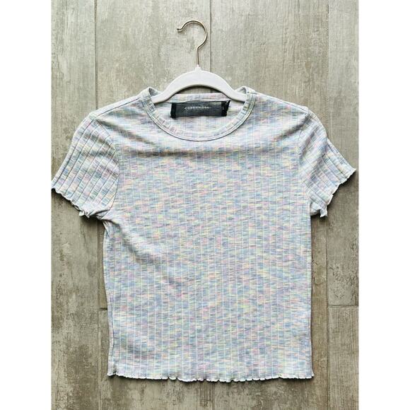 Code x Mode Purple Space Dye Stretch Boutique Designer Fitted T-Shirt NEW Tee M - Picture 9 of 12